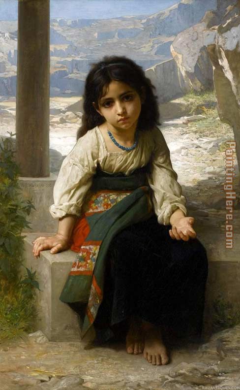 The Little Beggar painting - William Bouguereau The Little Beggar art painting